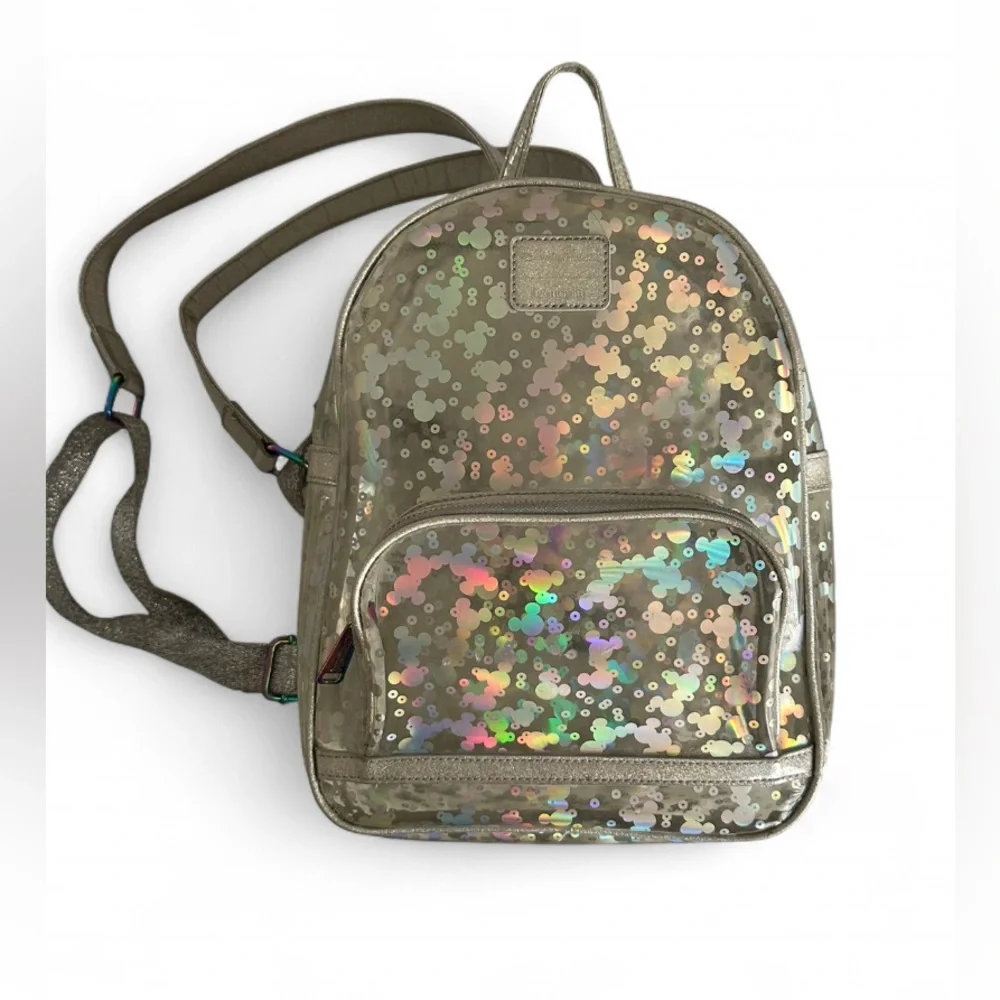 Loungefly Silver Holographic Sequin Backpack - Picture 2 of 7